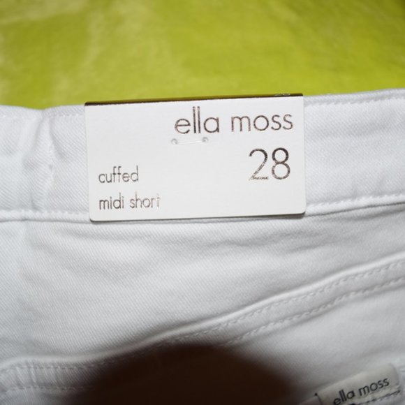 Ella Moss White Cuff-Accent Denim Shorts 28 - Picture 10 of 10